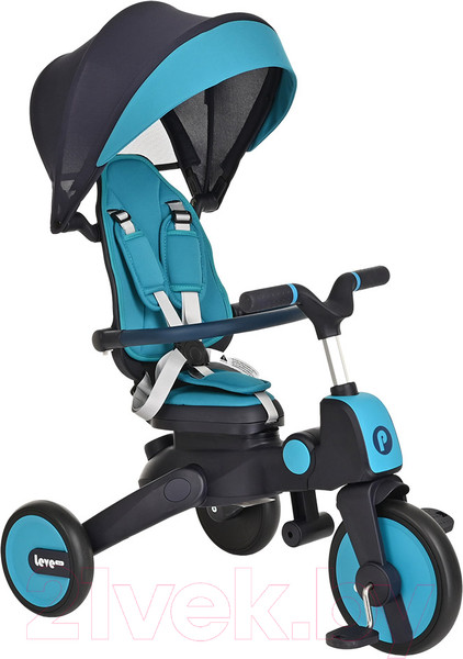 Изображение товара Трехколесный велосипед с ручкой Pituso Leve Lux / S03-2-Ice (синий)