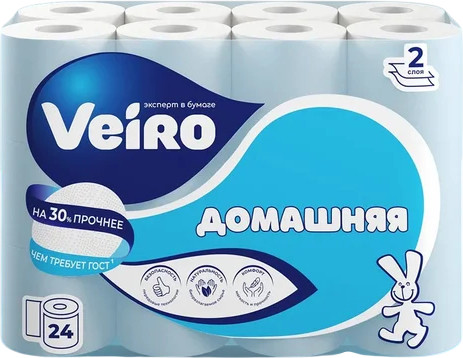 Изображение товара Туалетная бумага Veiro Домашняя 2х слойная (24рул)
