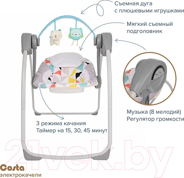 Изображение товара Качели для новорожденных Pituso Costa Геометрия / 98206
