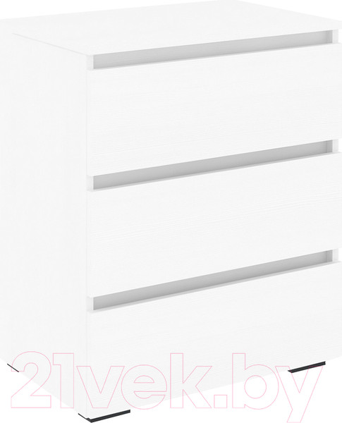Изображение товара Комод Кортекс-мебель Бари 60 3ш (белый/белый/белый)