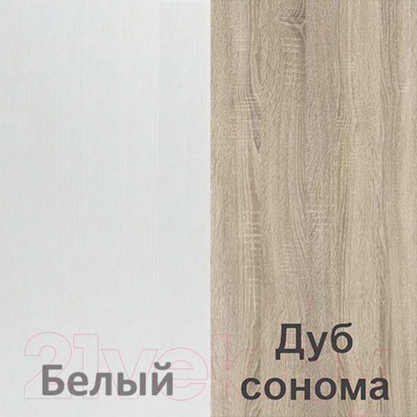 Изображение товара Комод Кортекс-мебель Бари 60 3ш (белый/белый/дуб сонома)