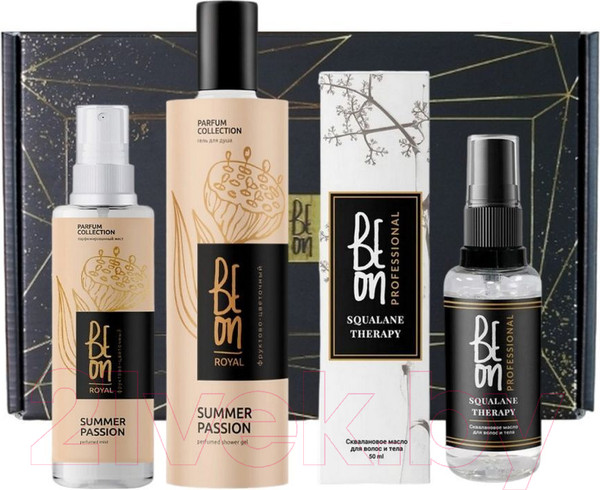 Изображение товара Набор косметики для тела BeOn Royal Summer Passion Гель 260мл+Мист 105мл+Масло 50мл