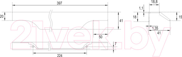 Изображение товара Ручка для мебели Boyard Al Wing RT114GR.1/224/400