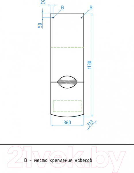 Изображение товара Шкаф-полупенал для ванной Style Line Жасмин-2 360 Plus