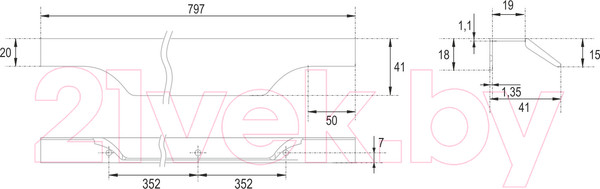 Изображение товара Ручка для мебели Boyard Al Wing RT114GR.1/704/800