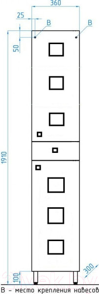 Изображение товара Шкаф-пенал для ванной Style Line Крокус 36 1 ящик