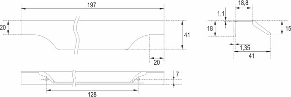 Изображение товара Ручка для мебели Boyard Al Wing RT114SC.1/128/200