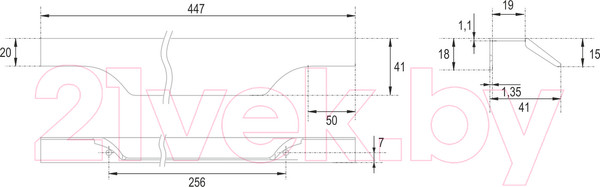 Изображение товара Ручка для мебели Boyard Al Wing RT114SC.1/256/450