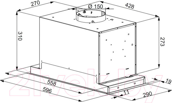 Изображение товара Вытяжка скрытая Konigin Extra 60 (белый)
