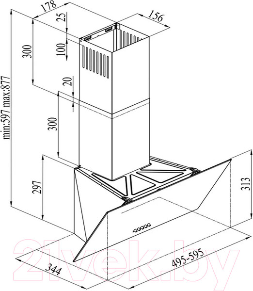 Изображение товара Вытяжка наклонная Konigin Pirol 60 (белый)
