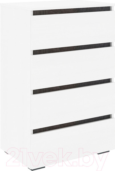 Изображение товара Комод Кортекс-мебель Бари 60 4ш (белый/белый/береза)