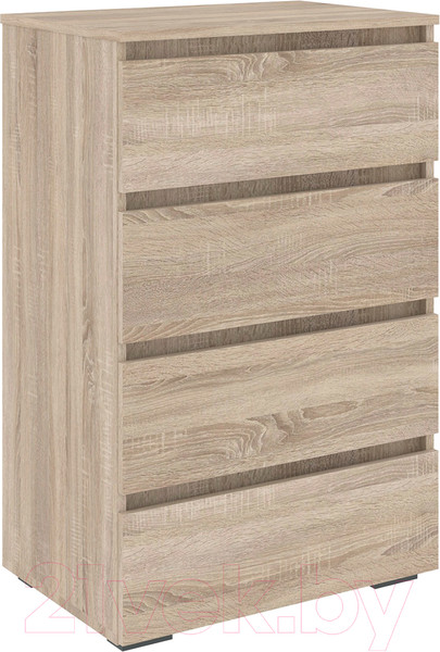 Изображение товара Комод Кортекс-мебель Бари 60 4ш (дуб сонома/дуб сонома/дуб сонома)