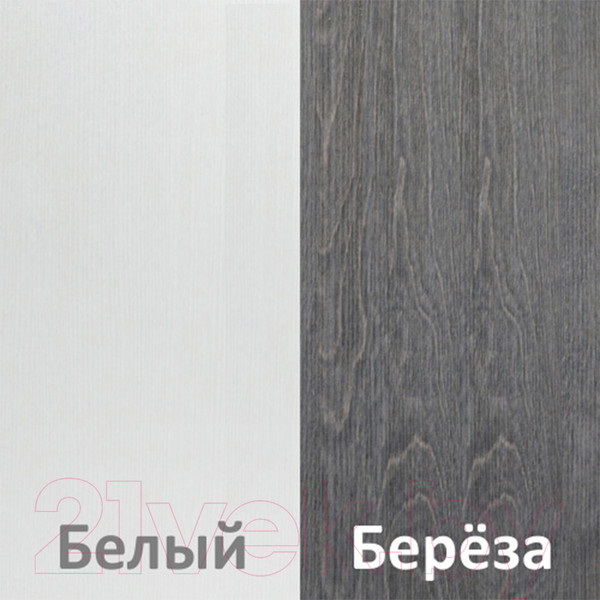 Изображение товара Комод Кортекс-мебель Бари 80 5ш (белый/белый/береза)