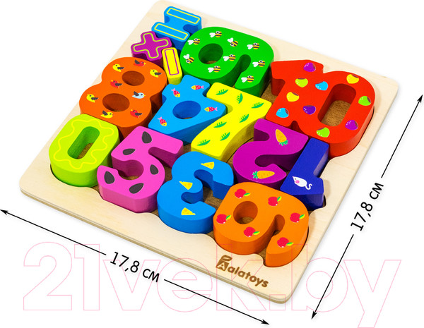 Изображение товара Развивающий игровой набор Alatoys Балансир-башня. Цифры / БШ04