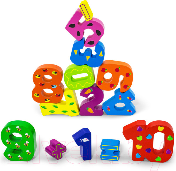 Изображение товара Развивающий игровой набор Alatoys Балансир-башня. Цифры / БШ04