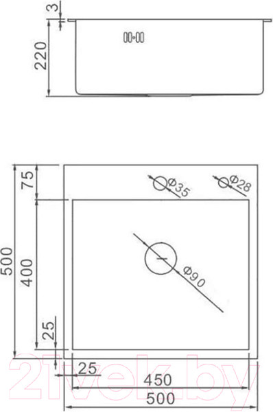 Изображение товара Мойка кухонная Wisent WGS35050
