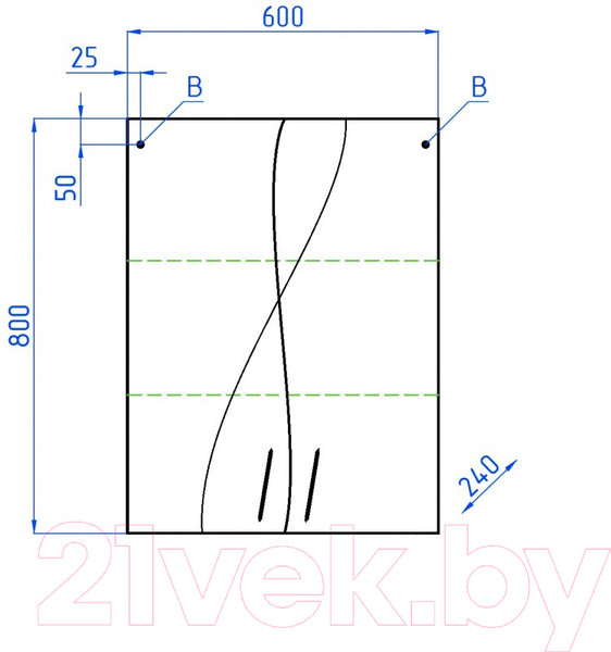 Изображение товара Шкаф для ванной Style Line Амелия 600/800 (подвесной)