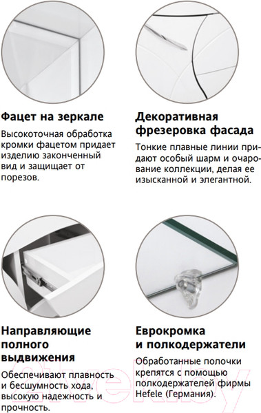 Изображение товара Шкаф для ванной Style Line Амелия 600/800 (подвесной)