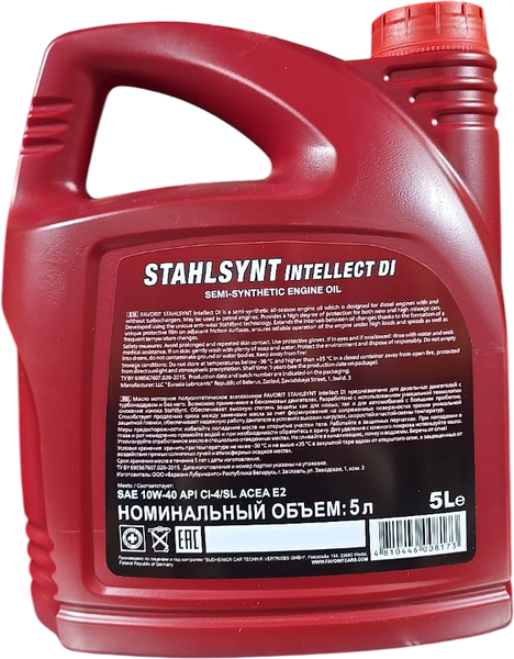 Изображение товара Моторное масло Favorit Stahlsynt Intellect DI 10W40 Cl-4/SL / 54307 (5л)