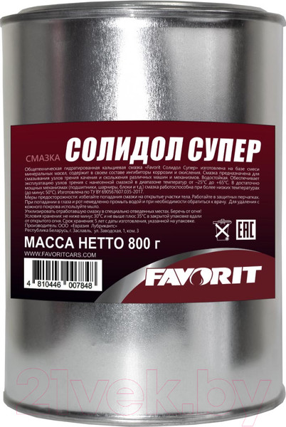 Изображение товара Смазка техническая Favorit Солидол Супер / 53214 (800г)