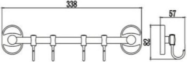 Изображение товара Крючок для ванной РМС A5024