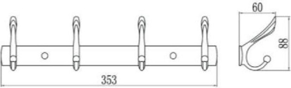 Изображение товара Крючок для ванной РМС A5028