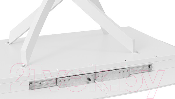 Изображение товара Обеденный стол ТриЯ Манхеттен Т1 (белый муар/стекло матовое белый мрамор)