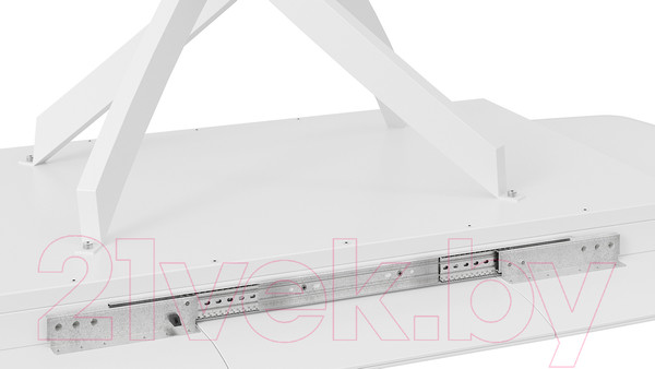 Изображение товара Обеденный стол ТриЯ Манхеттен Т1 (белый муар/стекло матовое белый мрамор)