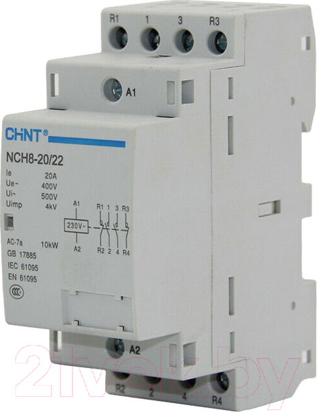 Изображение товара Контактор Chint NCH8-20/22 20A 2НЗ+2НО AC220/230В 50Гц (R) / 256087