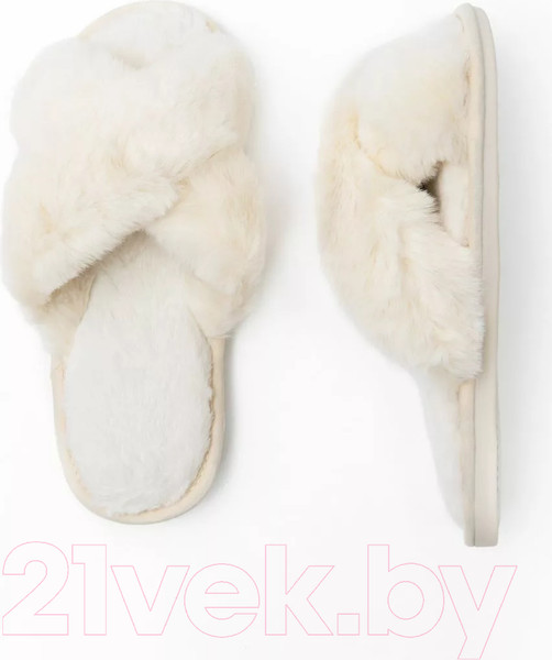 Изображение товара Тапочки домашние Amaro Home Bunny Открытый нос / HOME-4025Bu-Mo-40 (р.40-41, молочный)