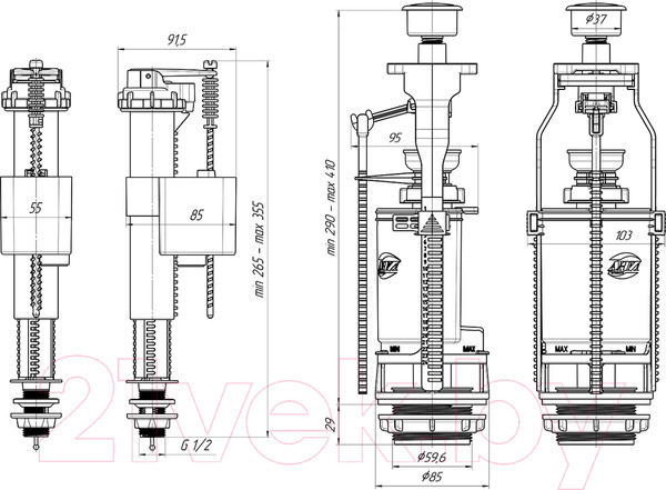 Изображение товара Арматура Ани Пласт WC8520C
