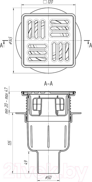Изображение товара Трап для душа Ани Пласт TQ5714M