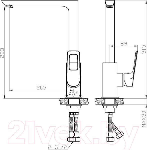 Изображение товара Смеситель AV Engineering AVBEL4-A360-256