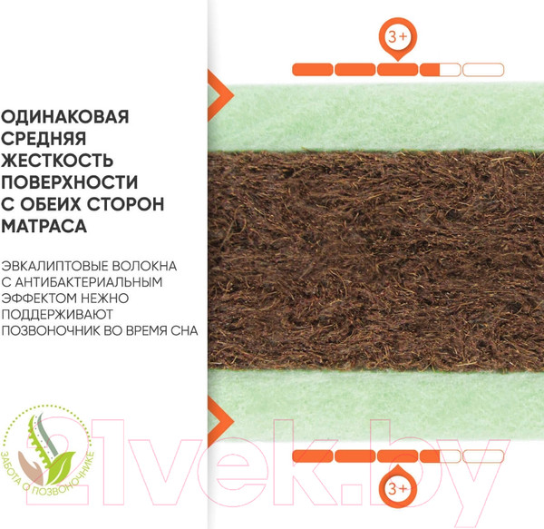 Изображение товара Матрас в кроватку Boom Baby NewBaby Eco Double 11x60x119 / NB-12/Ст (стеганный трикотаж)