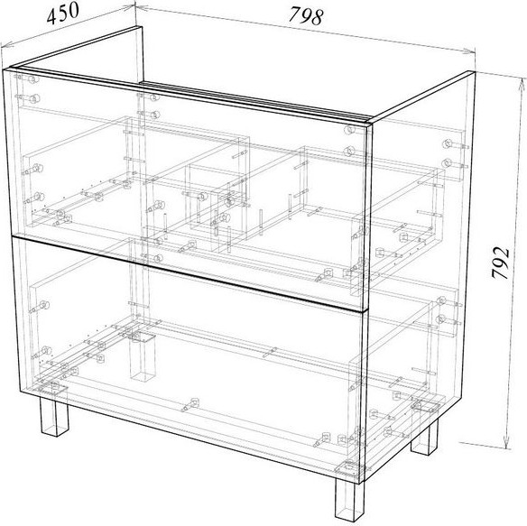 Изображение товара Тумба под умывальник Garda Grado 58 80 / 26.58.800