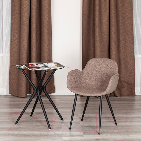 Изображение товара Стул Tetchair Valentino металл/экокожа/ткань (коричневый/черный)