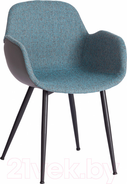 Изображение товара Стул Tetchair Valentino металл/экокожа/ткань (бирюзовый/серый/черный)