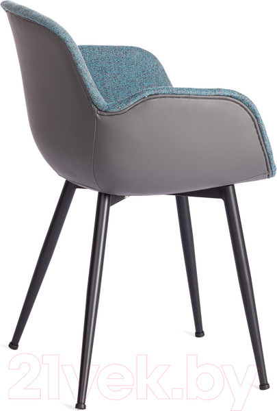 Изображение товара Стул Tetchair Valentino металл/экокожа/ткань (бирюзовый/серый/черный)
