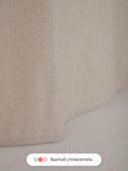 Изображение товара Шторка-занавеска для ванны Home One Linen 180x200 / 412875 (бежевый)