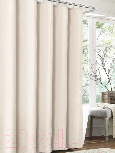 Изображение товара Шторка-занавеска для ванны Home One Linen 180x200 / 412875 (бежевый)