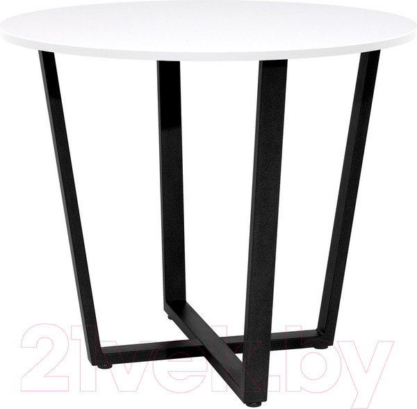 Изображение товара Обеденный стол Millwood Орлеан Л18 D90 (белый/металл черный)