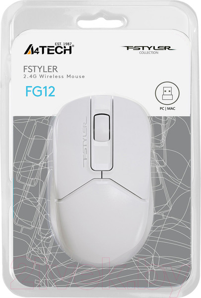 Изображение товара Мышь A4Tech Fstyler FG12 (белый)