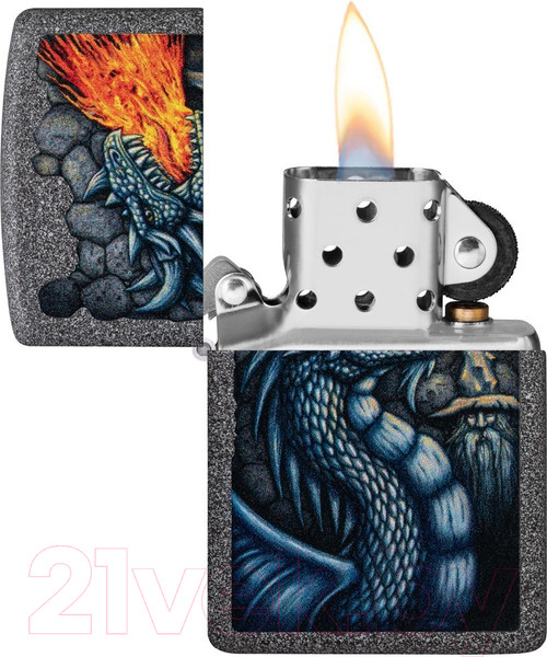 Изображение товара Зажигалка Zippo Fiery Dragon / 49776 (серый)
