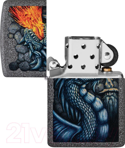 Изображение товара Зажигалка Zippo Fiery Dragon / 49776 (серый)