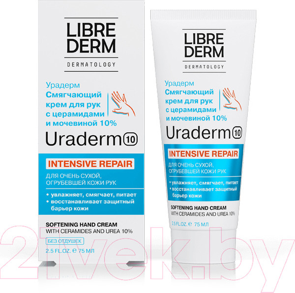 Изображение товара Крем для рук Librederm Uramax Смягчающий с церамидами и мочевиной 10% (75мл)