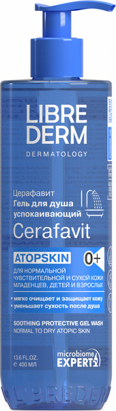 Изображение товара Гель для душа Librederm Cerafavit Успокаивающий с защитными свойствами (400мл)
