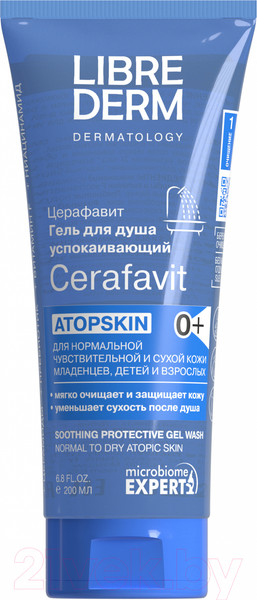 Изображение товара Гель для душа Librederm Cerafavit Успокаивающий с защитными свойствами (200мл)