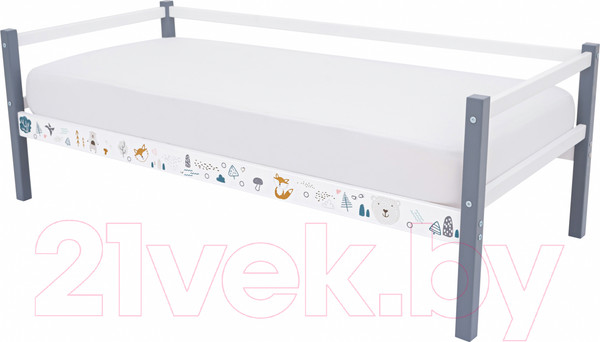 Изображение товара Кровать-тахта детская Бельмарко Svogen / 1354 (графит/белый, мишки)