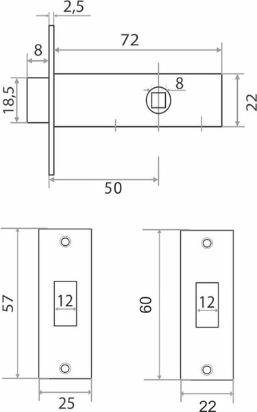 Изображение товара Защелка врезная Trodos 6-50 (золото)