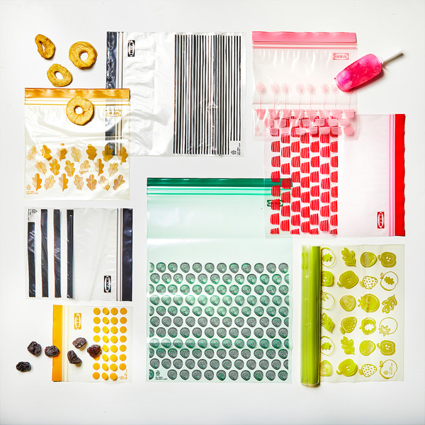 Изображение товара Комплект пакетов-слайдеров Ikea Истад 805.256.74 (50шт, красный/розовый)